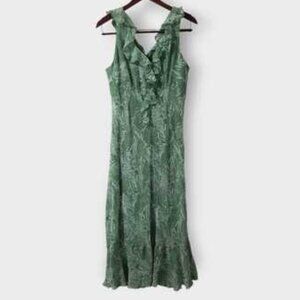 Jonathan Martin Silk Sage Green Fairy Slip Dress